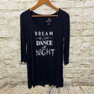 Decree‎ Black Dance All Night Sequin Night Gown Shirt